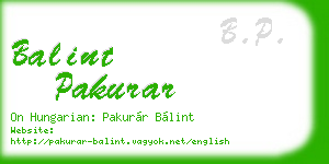 balint pakurar business card